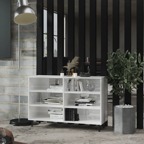 vidaXL Sideboard Hochglanz-Weiß 103,5x35x70 cm Holzwerkstoff, 806046