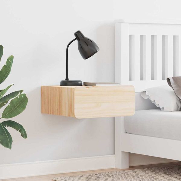 vidaXL Nachttisch 2 pcs Braun 39 x 34 x 16,5 cm Massivholz Kiefer, 873500