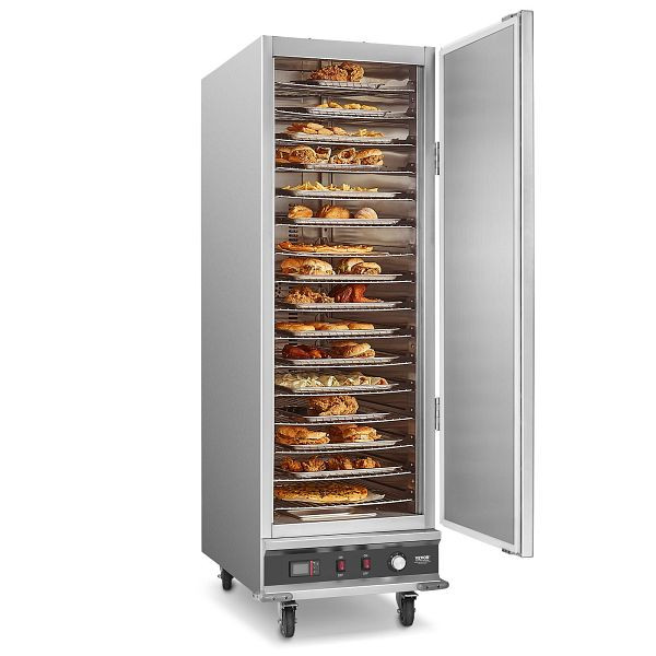 VEVOR Speisenwärmer 16-stufiger Imbiss-Wärmeschrank Wasserschale, Einzeltür, DXSPBWJBXG16IT4H2V2