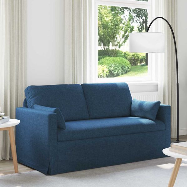 vidaXL Sofa 140cm Blau Metall, 42024368, 8721364376694