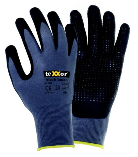 teXXor Nylon-Strickhandschuhe "black touch", Größe: 10, VE: 144 Paar, 2452-10