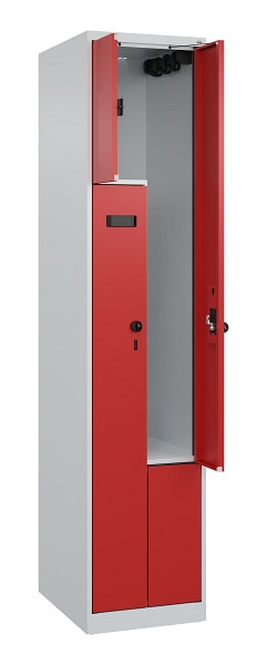 C+P Z-Spind Evolo PLUS, 2 Fächer, 1850x400x500mm, 7035/3000, Drehriegel, 049003-122 S10007