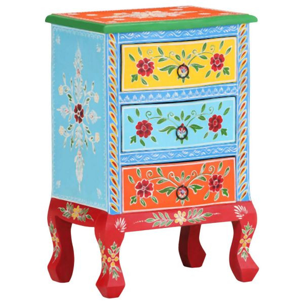 vidaXL Nachttisch Handbemalt 40x30x60 cm Mango Massivholz, 321667