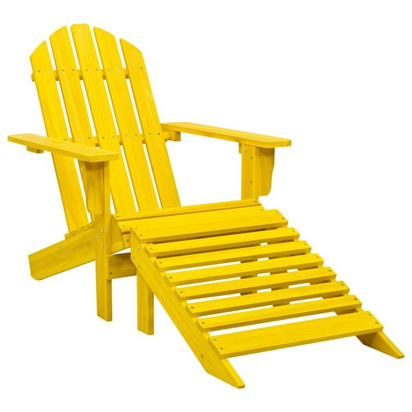 vidaXL Adirondack-Gartenstuhl mit Fußteil Massivholz Tanne Gelb, 315864