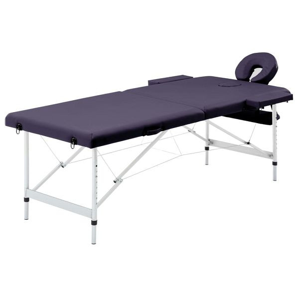 vidaXL Massageliege Klappbar 2-Zonen mit Aluminiumgestell Lila, 110195