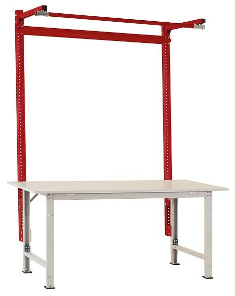 Manuflex Aufbauportal mit Ausleger in Rubinrot RAL 3003, für PACKPOOL Spezial mit Breite von 2000 mm, AS1623.3003