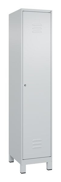 C+P Umkleidespind Classic PLUS mit Mitteltrennwand, Füße, 1950x400x500mm, 7035/7035, Zylinderschloss, 080010-12F S10027