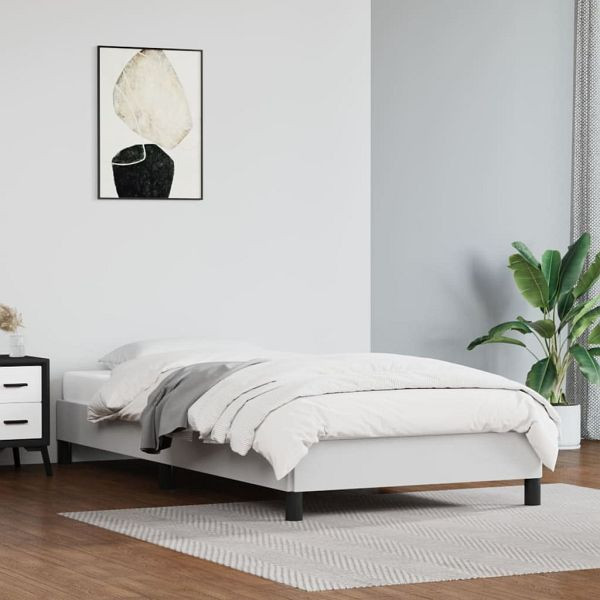 vidaXL Bettgestell Weiß 90x200 cm Kunstleder, 346881, 8720287169307