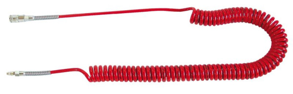 Busching Spiralschlauch-Polyurethan 6,5x10mm10bar, 8m Arbeitslänge mit Kupplung und Stecknippel, BU053008