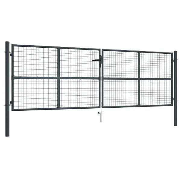 vidaXL Mesh-Gartentor Verzinkter Stahl 400 x 175 cm Grau, 145778