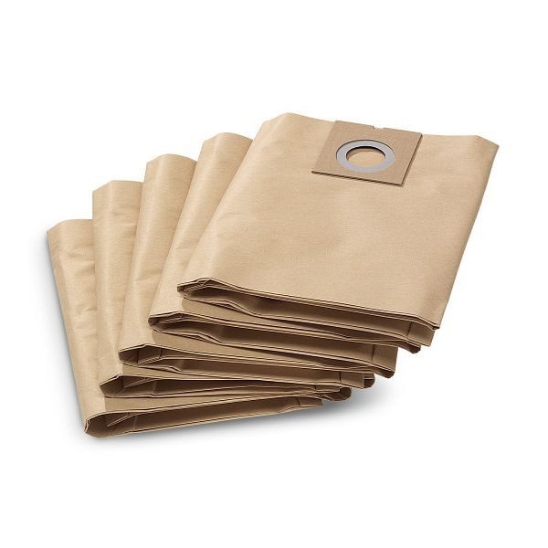 Kärcher Papierfiltertüten 2-lagig, VE: 5 Stück, NT 27/1, Staubklasse M geprüft, 6.904-290.0