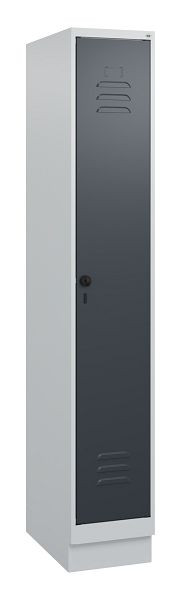 C+P Umkleidespind Classic PLUS, Sockel, 1800x300x500mm, 7035/7016, Drehriegel, 0800207-10 S10008