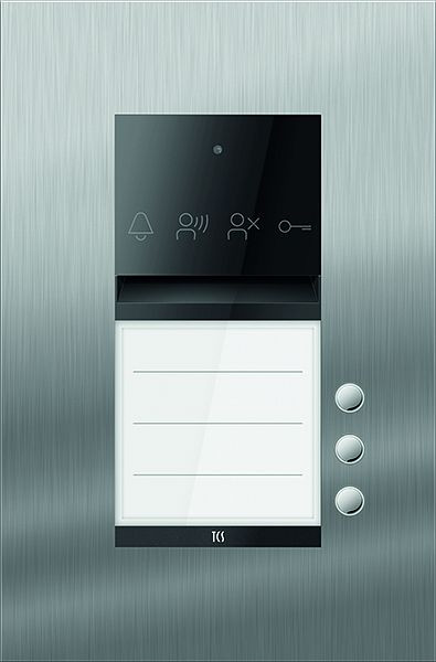 TCS Türkontrollsystem PES PRO Audio Außenstation 3T 1 Spalte UP Edelstahl, ASU600103-0030