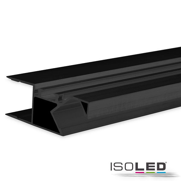 ISOLED LED Aufbauleuchtenprofil HIDE ASYNC Aluminium schwarz RAL 9005, 200cm, 114807