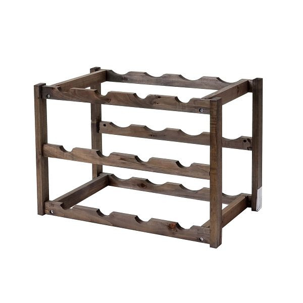 Mendler Weinregal HWC-B58, Flaschenregal Weinständer Weinhalter, Tanne 3 Böden, 1 Stück, 60578