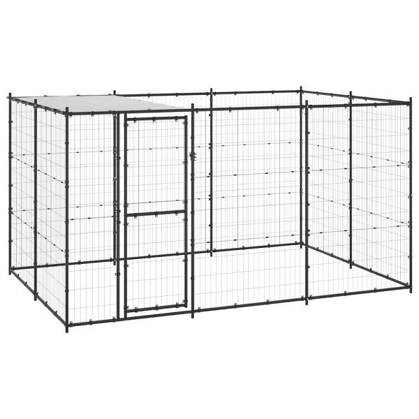 vidaXL Outdoor-Hundezwinger mit Überdachung Stahl 7,26 m², 3082293