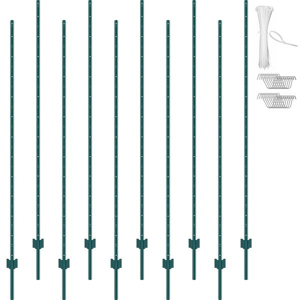VEVOR 10er-Set Zaunpfosten 213,36cm Weidezaunpfahl Zaunpfahl Metallzaunpfosten, WLLZJSK7YC103JD9JV0