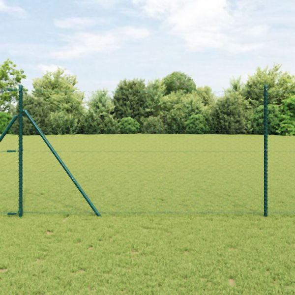 vidaXL Sechseckzaun Grün 1x100 m Stahl, Abmessungen: 10000 x 100 x 0.1 cm (L x B x H), 42005459