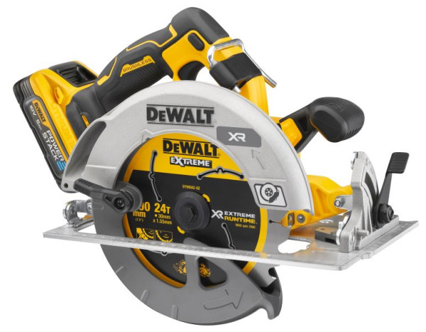 DeWalt 18 Volt / 5 Ah Powerstack Akku-Handkreissäge 190mm (bürstenlos), DCS573H2T-QW