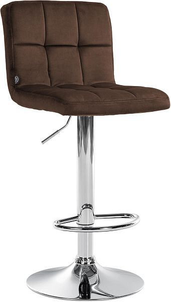 CLP Barhocker Peru Samt chrom, braun, 322490, 4251756493257