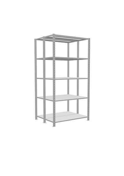 Schulte Grundregal, Steck-Doppelregal MULTIplus150, 2000 x 1000 x (2x400) mm, 2x5 Fachböden, Kreuzstrebe, RAL 7035 lichtgrau, 32740