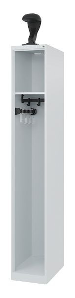 C+P Feuerwehrspind Evolo, Modell EXPERT, 1 Abteil, H1850B300T500 mm, Lichtgrau, Helmhalter, 0491015-10 S10003
