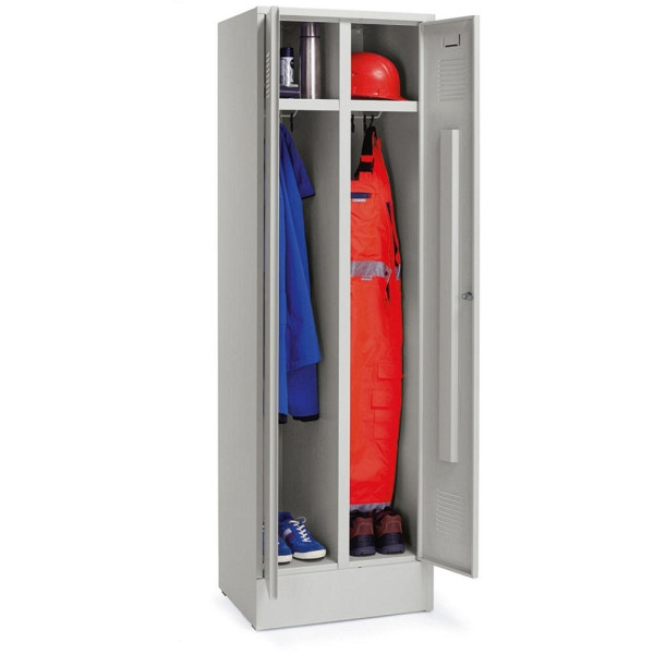 Deskin Mehrzweck-Garderoben-Stahlspind, Korpus und Türen Lichtgrau RAL 7035, H 1850 x B 600 x T 500 mm, 273787