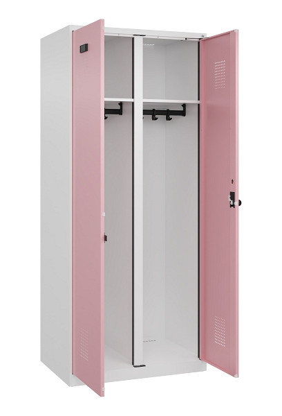 C+P Schwarz-Weiß-Spind Evolo PLUS, 2 Abteile, 1850x800x500mm, 9016/3015, Drehriegel, 049002-22 S10018