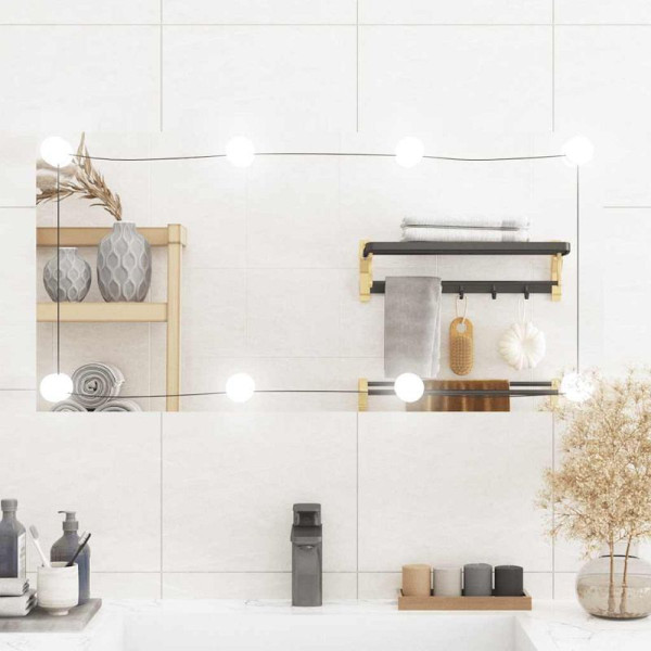 vidaXL Wandspiegel mit LED-Leuchten 40x80 cm Glas Rechteckig, 3189153
