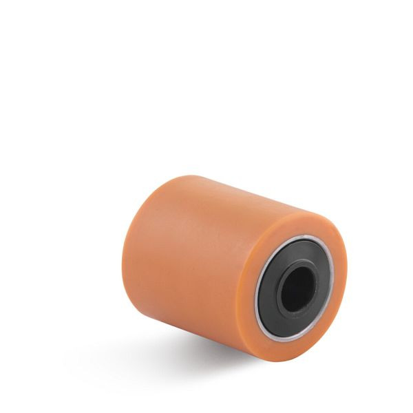 Torwegge Vulkollan Hubwagenrolle, Tragfähigkeit 580 kg, Rad-Ø 85 mm, Radbreite 75 mm, Achsloch-Ø 12 mm, Radlagerung Kugellager, 0031492
