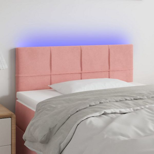 vidaXL LED Kopfteil Rosa 80x5x78/88 cm Abmessung Samt, 3121647