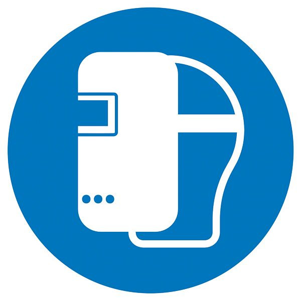 SafetyMarking Gebotsschild, Schweißmaske benutzen, Ø 20 cm, Folie, selbstklebend, 21.A7319