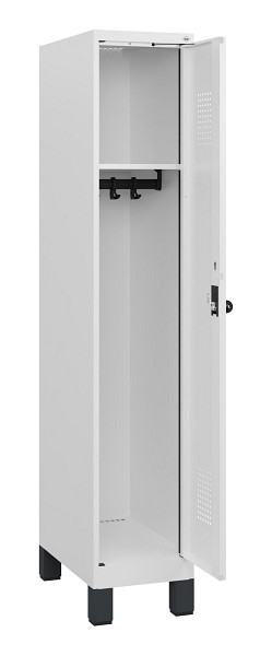 C+P Spind Evolo PLUS, Füße, 1 Abteil, 1630x300x500mm, 9016/9016, Drehriegel, 0490105-10 S10023