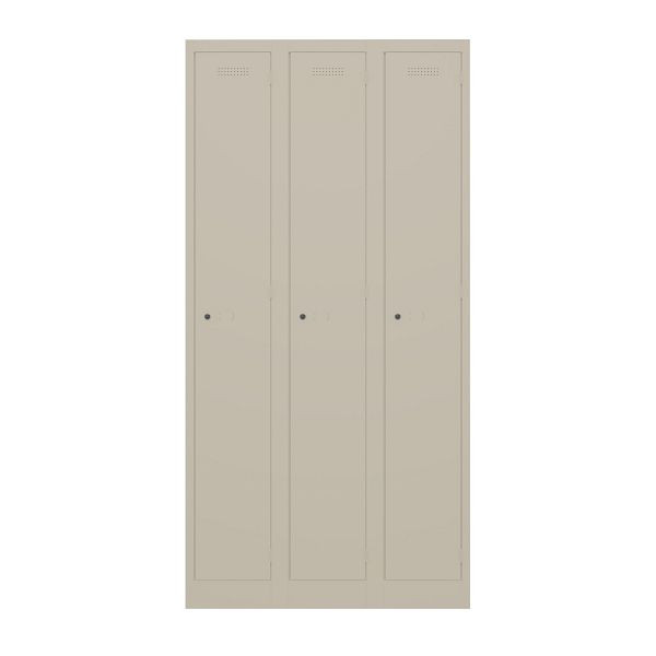 Bisley Garderobenschrank Primary Locker, 3 Abteile, 643 sand, PL3050T1643