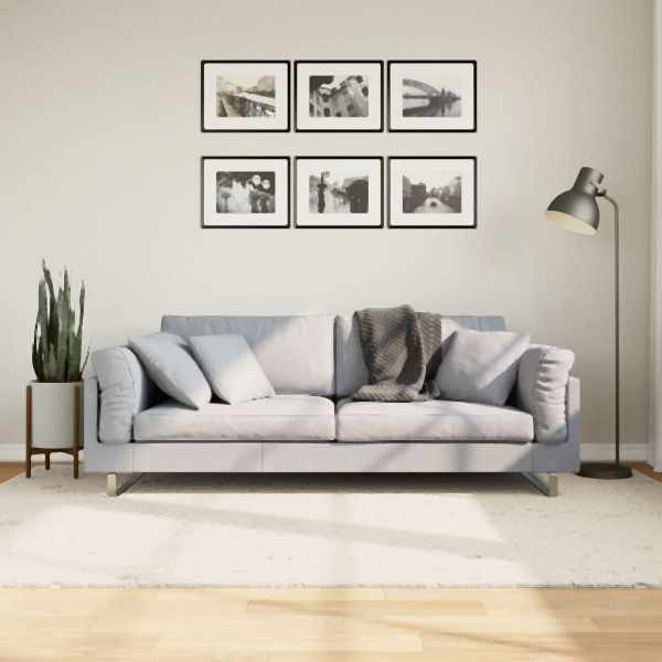 vidaXL Teppich Shaggy Hochflor Modern Creme 160x230 cm, 375237