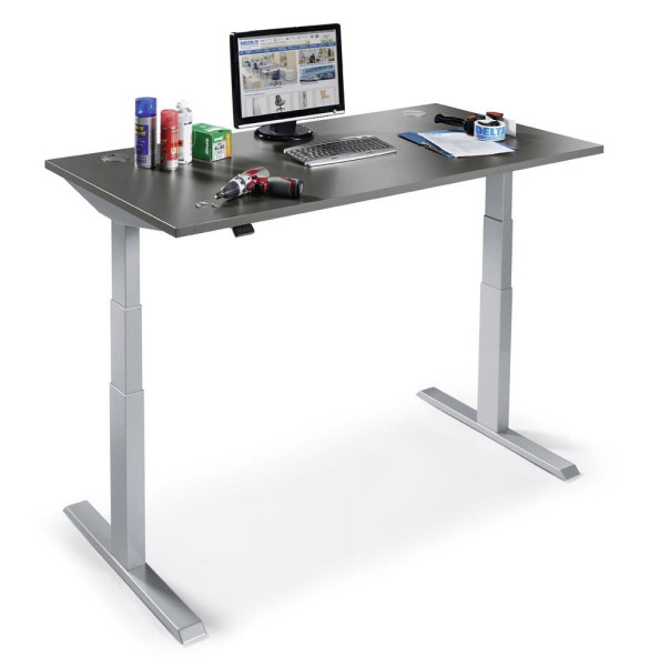 Deskin Sitz-/Stehschreibtisch Comfort EVO, Dekor anthrazit, B 1200 x T 800 x H 640-1300 mm, 278672