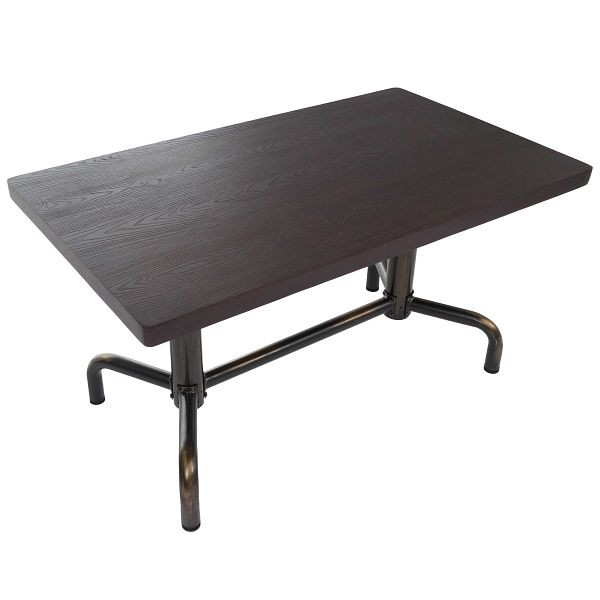 Mendler Esszimmertisch HWC-P31, Tisch Esszimmertisch, Industrial Holz 140x80cm, dunkel, bronze Gestell, 118696+118697
