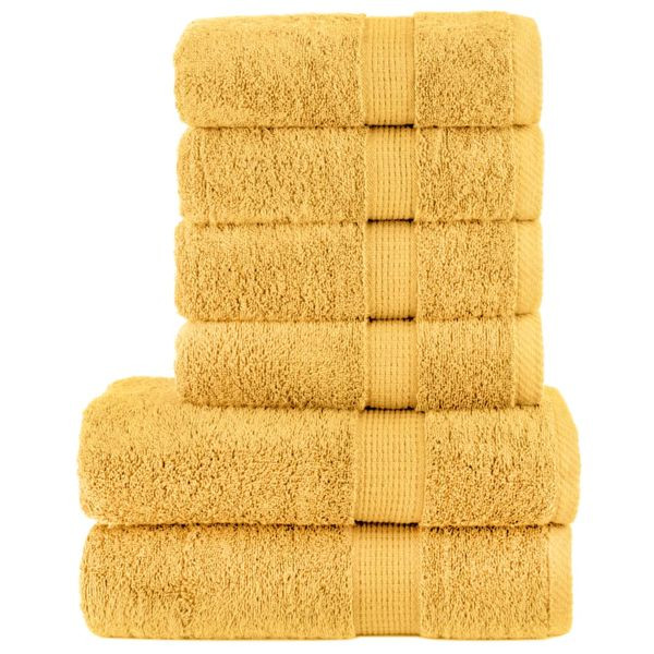vidaXL 6 tlg. Premium-Handtuch-Set SOLUND Golden 600 g/m², 137559