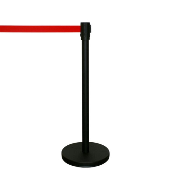 ALLPAX Stange für Eleganter STOPPO Abgrenzungsständer, schwarz lackiert, Zugband rot, 10002019