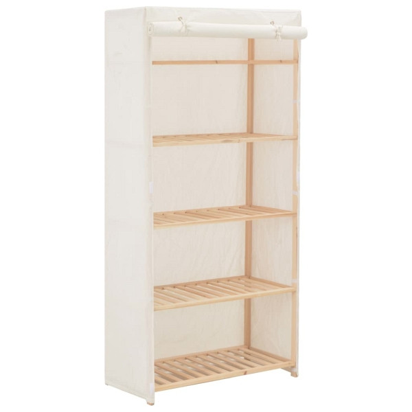 vidaXL Kleiderschrank Weiß 79 x 40 x 170 cm Stoff, 248190