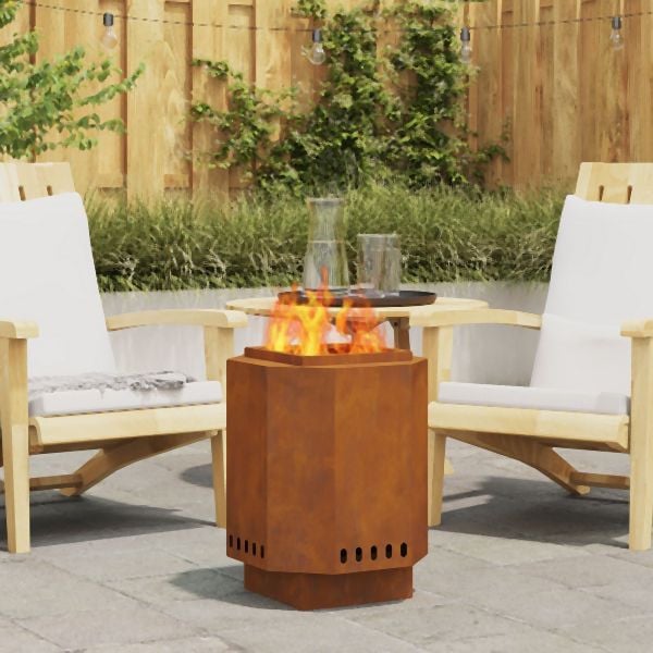 vidaXL rauchfreie Feuerstelle 38x38x51 cm wetterfester Stahl, 858979