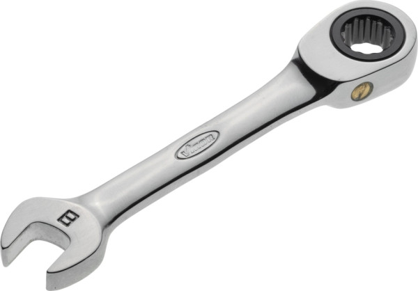 VIGOR Ratschen-Ring-Maulschlüssel, kurz, Außen-Sechskant Profil, Außen-Doppel-Sechskant Profil, 8 mm, V2822