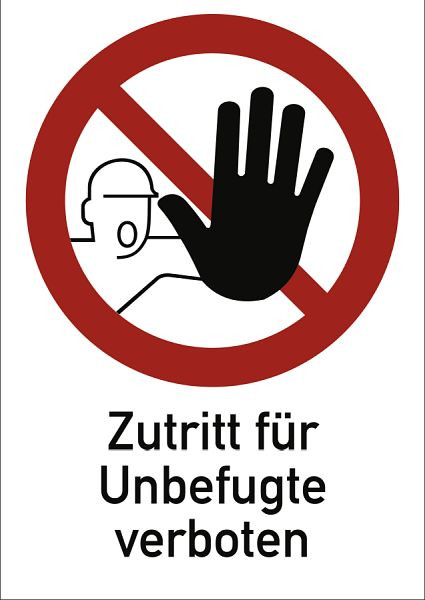 Moedel Zutritt für Unbefugte verboten, Kombischild, Aluminium, 262x371 mm, 98933