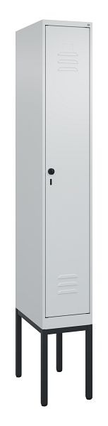 C+P Umkleidespind Classic PLUS mit Mitteltrennwand, Gestell, 2120x300x500mm, 7035/7035, Drehriegel, 0800307-10F S10009