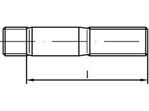 Stiftschrauben DIN 938 5.6 M 24 x 80 galvanisch verzinkt, gestempelt, AD W7 VE=S (10 Stück)