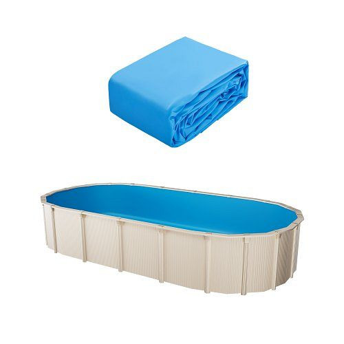 VEVOR Ovale Poolfolie 610x375x147 cm, Vinyl Ersatz-Innenhülle für oberirdische Pools 132 cm hoch, einfarbig, YCNCCSOVAL61FFSU3V0