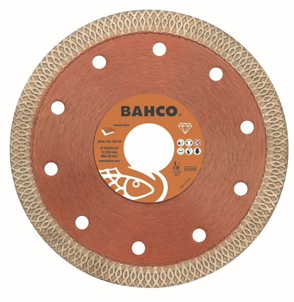 Bahco Trennscheibe für Keramik und Fliesen, AußenØ 125, InnenØ22,23, Segmenthöhe 10, Dicke 1,2 mm, 3916-125-10P-CE