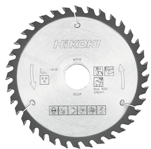 HiKOKI TCT Kreissägeblatt Holz 170x30/20xZ36 Wechselzahn, 752422