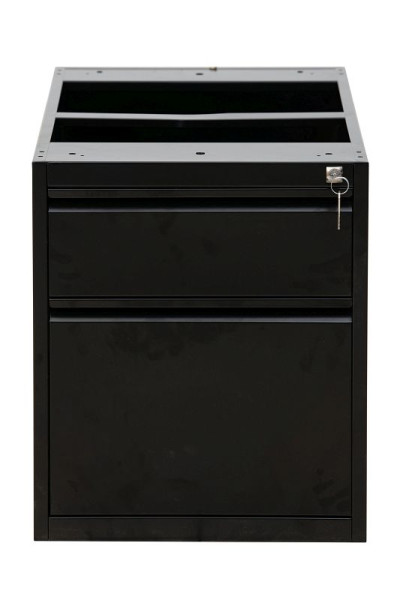 Gürkan Container, 79 x 46 x 53,5 cm, Schwarz, 1 Schublade + 1 Hängeschub, DPG/2, 100592