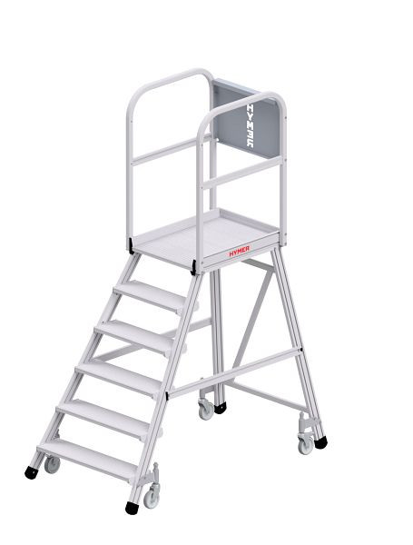 HYMER Podesttreppe fahrbar, einseitig begehbar, 6 Stufen, 618806